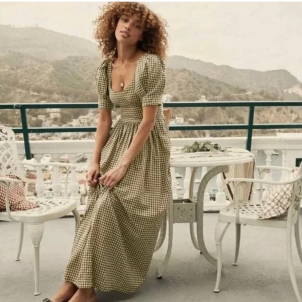 Doen Green Gingham Kennedy Dress